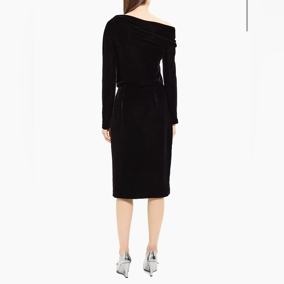 Theory, Off-The-Shoulder Velvet Midi-Dress, Size 6 - Picture 2 of 9
